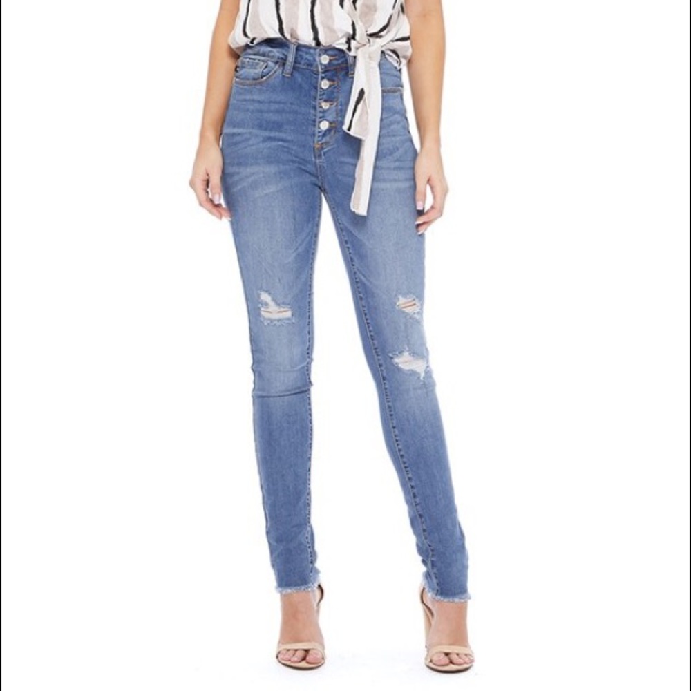 Judy blue high waist skinny button fly